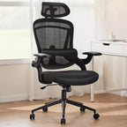 TUYOHW High-Back Ergonomic Office Chair with Adjustable Lumbar Support, Gaming Chair with Flip Up Arms, Mesh Computer Chair for Home, Office