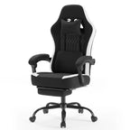 Chaise de bureau ergonomique TUYOHW avec accoudoirs rembourrés, chaise de jeu avec support lombaire, chaise roulante pivotante avec roulettes pour la maison, le bureau