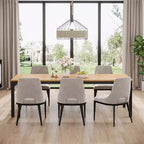 Table à manger Lantine de 199,9 cm de long pour 6-8 personnes, table à dîner rectangulaire industrielle rustique avec pieds en métal robuste, naturel