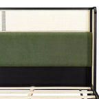 Queen/King Size Platform Bed Frame with Wingback Upholstered Headboard & Sturdy Wood Frame, Bohemian - ModernLuxe