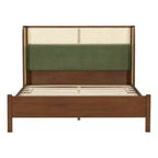 Queen/King Size Platform Bed Frame with Wingback Upholstered Headboard & Sturdy Wood Frame, Bohemian - ModernLuxe