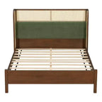 Queen/King Size Platform Bed Frame with Wingback Upholstered Headboard & Sturdy Wood Frame, Bohemian - ModernLuxe