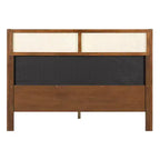Queen/King Size Platform Bed Frame with Wingback Upholstered Headboard & Sturdy Wood Frame, Bohemian - ModernLuxe