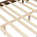 Queen/King Size Platform Bed Frame with Wingback Upholstered Headboard & Sturdy Wood Frame, Bohemian - ModernLuxe