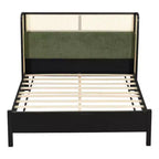 Queen/King Size Platform Bed Frame with Wingback Upholstered Headboard & Sturdy Wood Frame, Bohemian - ModernLuxe