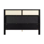 Queen/King Size Platform Bed Frame with Wingback Upholstered Headboard & Sturdy Wood Frame, Bohemian - ModernLuxe