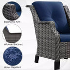 UPTIOT 5-Piece Outdoor Set with Loveseat, Armchairs & Side Tables