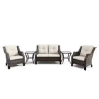 UPTIOT 5-Piece Outdoor Set with Loveseat, Armchairs & Side Tables