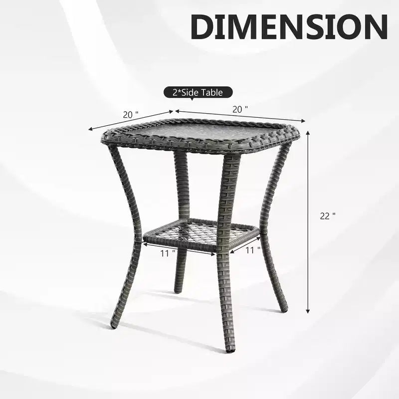 UPTIOT 5-Piece Outdoor Set with Loveseat, Armchairs & Side Tables
