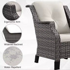 UPTIOT 5-Piece Outdoor Set with Loveseat, Armchairs & Side Tables
