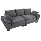TUYOHW 80.3 Inch Modern Corduroy Curved Sofa,Upholstered Couch with 2 Throw Pillows for Living Room,Bedroom,Office,Apartment