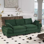 TUYOHW 80.3 Inch Modern Corduroy Curved Sofa,Upholstered Couch with 2 Throw Pillows for Living Room,Bedroom,Office,Apartment