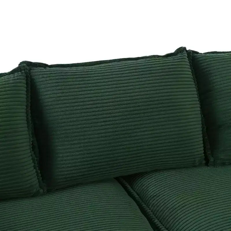 TUYOHW 80.3 Inch Modern Corduroy Curved Sofa,Upholstered Couch with 2 Throw Pillows for Living Room,Bedroom,Office,Apartment