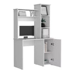 TUYOHW Computer Desk,Study Desk with Hutch,Single Door Cabinet,3-Tier Storage Shelves,Expansive Desktop,Modern Writing Desk for Bedroom,Office