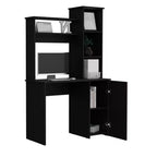TUYOHW Computer Desk,Study Desk with Hutch,Single Door Cabinet,3-Tier Storage Shelves,Expansive Desktop,Modern Writing Desk for Bedroom,Office