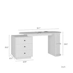 TUYOHW Expandable Modern Home Office Desk,Computer Desk with 3 Drawers,4 Shelves,Power Outlets,USB Ports,Adjustable Width Executive Desk for Office