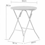 Cocktail Table, High Top Bistro Round Plastic Folding Table, Portable Bar Height Dinning Table, Party Table for Wedding Picnic Dining Camping