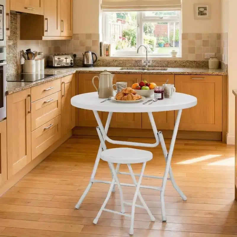 Cocktail Table, High Top Bistro Round Plastic Folding Table, Portable Bar Height Dinning Table, Party Table for Wedding Picnic Dining Camping