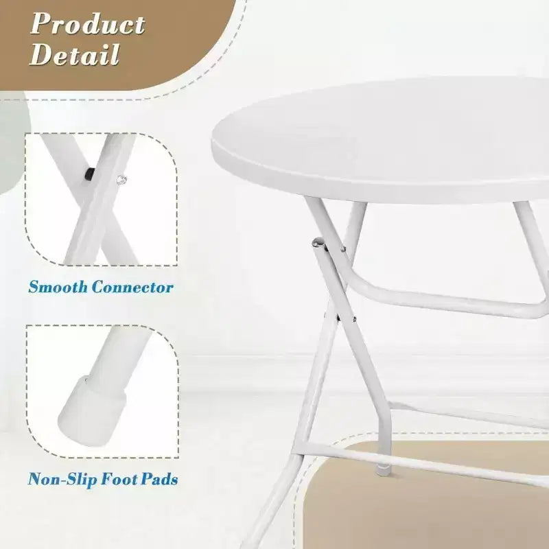 Cocktail Table, High Top Bistro Round Plastic Folding Table, Portable Bar Height Dinning Table, Party Table for Wedding Picnic Dining Camping