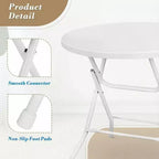 Cocktail Table, High Top Bistro Round Plastic Folding Table, Portable Bar Height Dinning Table, Party Table for Wedding Picnic Dining Camping
