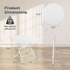 Cocktail Table, High Top Bistro Round Plastic Folding Table, Portable Bar Height Dinning Table, Party Table for Wedding Picnic Dining Camping