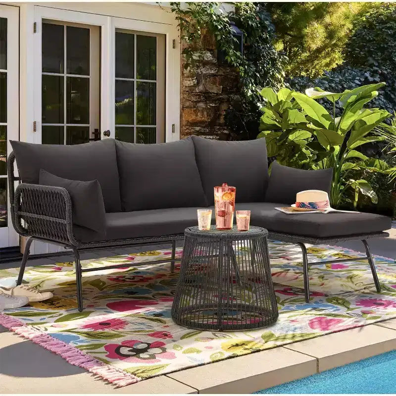 EROMMY 3 Piece Patio Conversation Sets