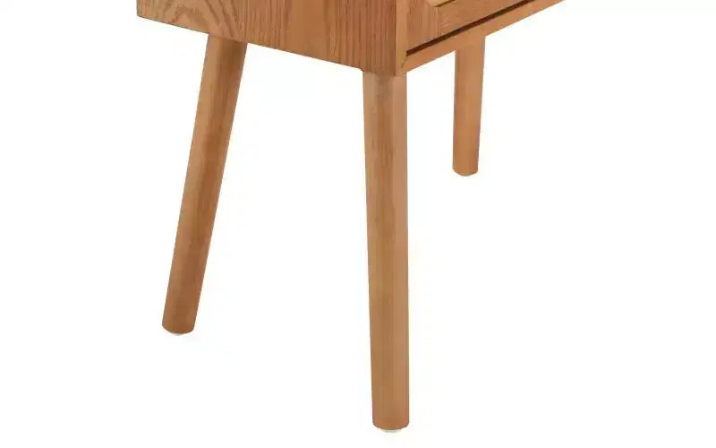 JVNOXK 22-inch Swivel Hidden Storage Bedside Table Mid-Century Modern Rattan Wood Leg Side Table Suitable for Bedrooms Natural Finish