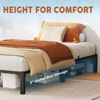 Acekool Black Metal Bed Frame, Heavy Duty Platform with Under Bed Storage, No Box Spring Needed, Easy Assembly, Multiple Sizes