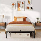 Acekool Black Metal Bed Frame, Heavy Duty Platform with Under Bed Storage, No Box Spring Needed, Easy Assembly, Multiple Sizes