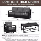 Ensemble de canapé de patio extérieur UPTIOT avec fauteuils à bascule et table basse pour une détente en toute saison