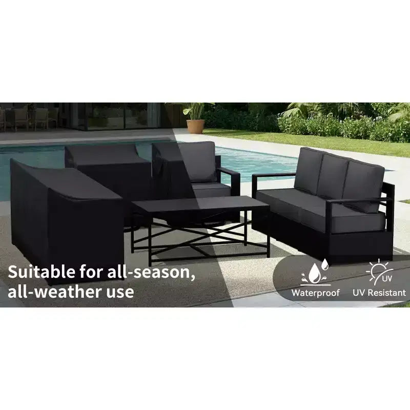 Ensemble de canapé de patio extérieur UPTIOT avec fauteuils à bascule et table basse pour une détente en toute saison