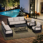 Ensemble de canapé de patio extérieur UPTIOT avec fauteuils à bascule et table basse pour une détente en toute saison