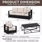 Ensemble de canapé de patio extérieur UPTIOT avec fauteuils à bascule et table basse pour une détente en toute saison