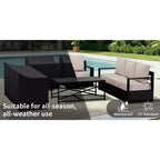 Ensemble de canapé de patio extérieur UPTIOT avec fauteuils à bascule et table basse pour une détente en toute saison