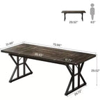 Grand bureau de direction Lantine de 70,86 pouces, bureau d'ordinateur industriel pour la maison, longue table d'étude simple, mobilier de bureau (chêne/noir)