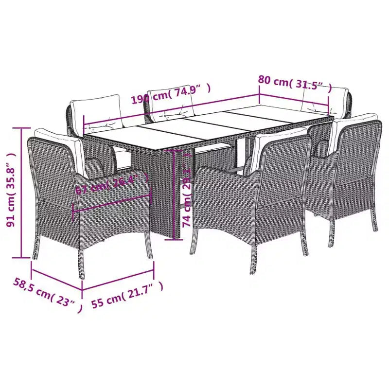 vidaXL ensemble repas de jardin ensembles de repas de jardin