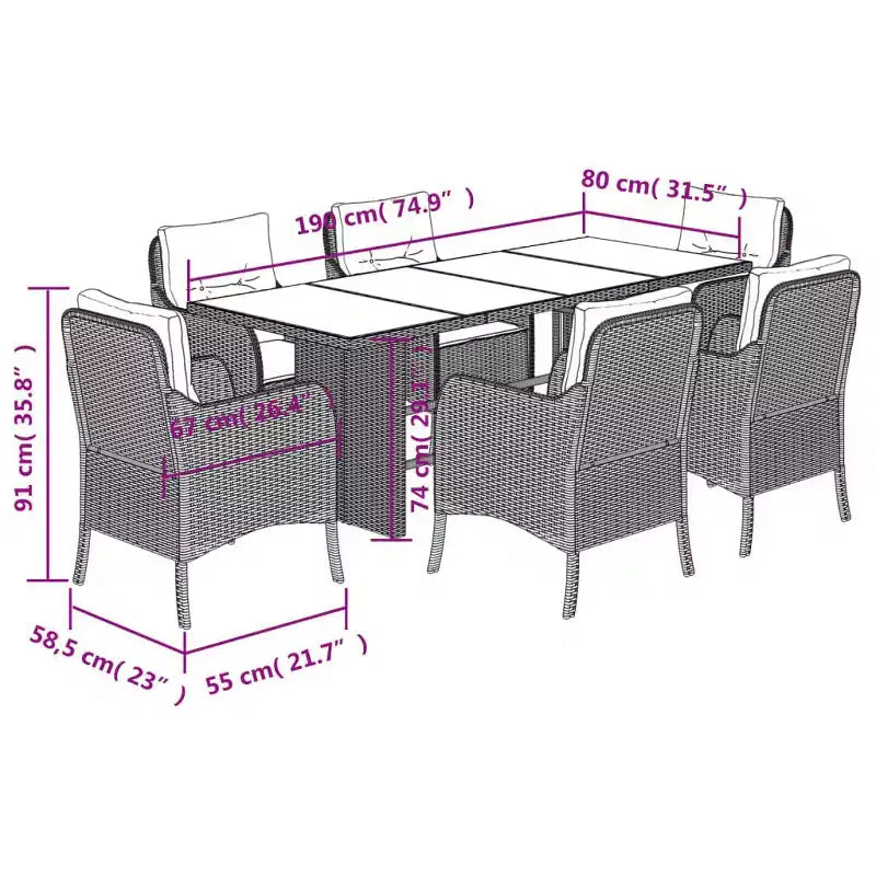 vidaXL ensemble repas de jardin ensembles de repas de jardin