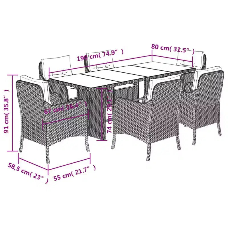 vidaXL ensemble repas de jardin ensembles de repas de jardin