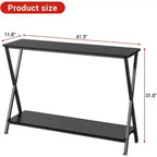 Console étroite de 104,9 cm avec étagères ouvertes à 2 niveaux, table de canapé style ferme pour entrée, couloir ou salon