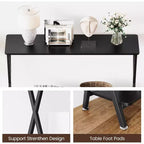 Console étroite de 104,9 cm avec étagères ouvertes à 2 niveaux, table de canapé style ferme pour entrée, couloir ou salon