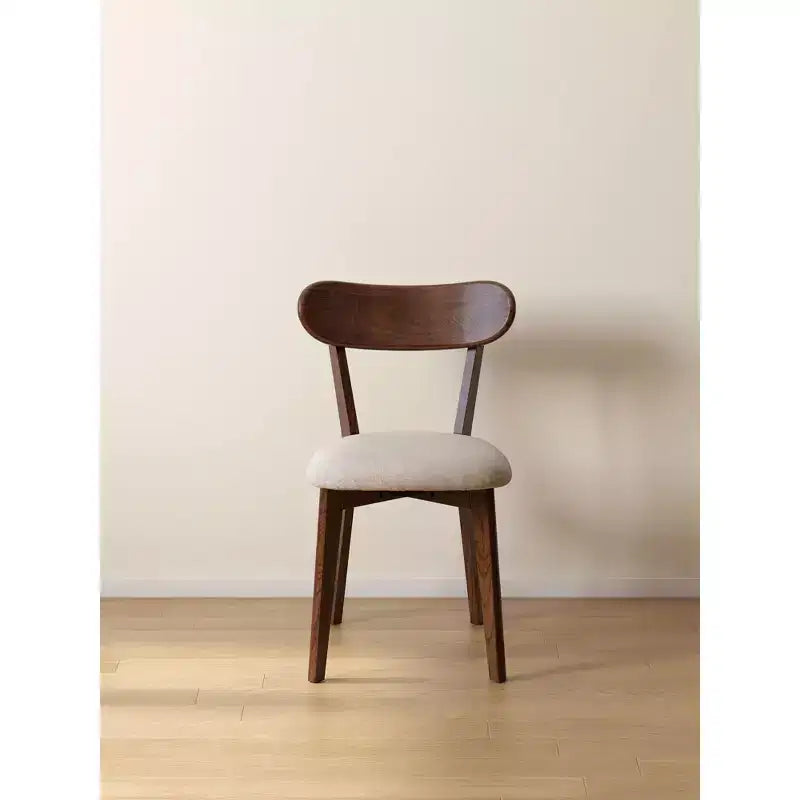 MAYEERTY Set of 2 Upholstered Dining Chairs, FAS Grade Oak Solid Wood Chairs for Kitchen Dining Room Living Room, Walnut