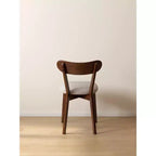 MAYEERTY Set of 2 Upholstered Dining Chairs, FAS Grade Oak Solid Wood Chairs for Kitchen Dining Room Living Room, Walnut