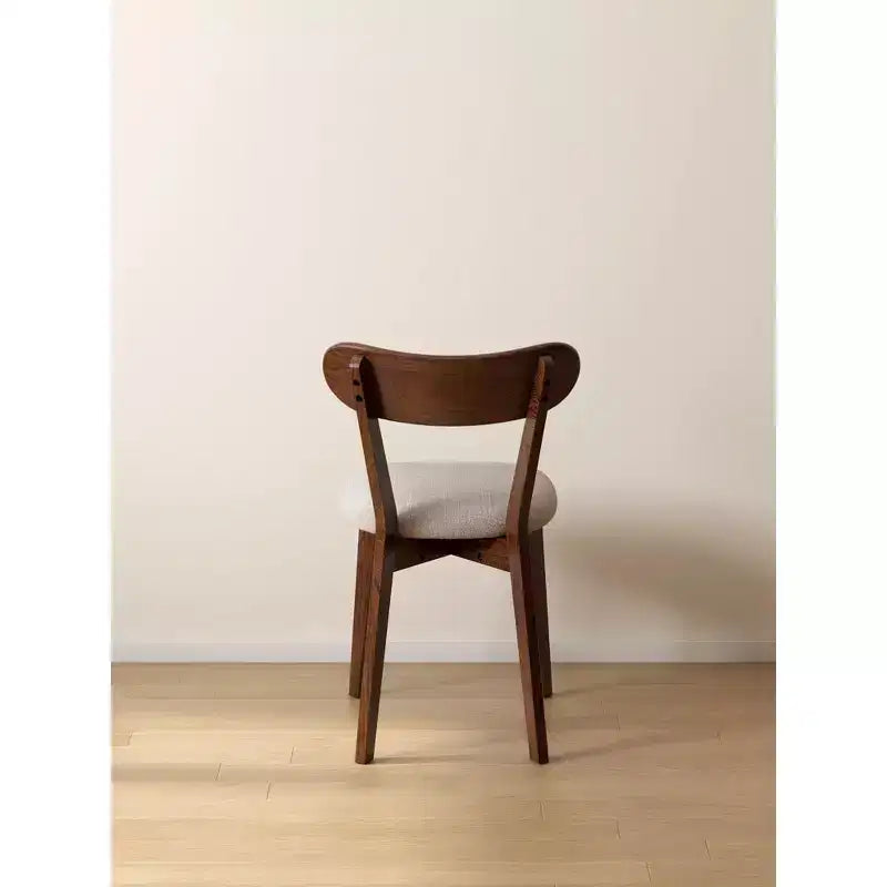 MAYEERTY Set of 2 Upholstered Dining Chairs, FAS Grade Oak Solid Wood Chairs for Kitchen Dining Room Living Room, Walnut