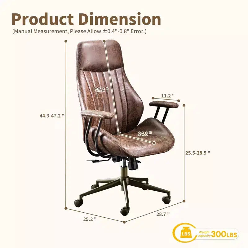 HOMLUX Chaise de bureau moderne ergonomique à dossier haut en tissu suède pour directeur ou bureau à domicile