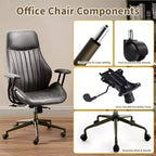 HOMLUX Chaise de bureau moderne ergonomique à dossier haut en tissu suède pour directeur ou bureau à domicile