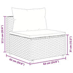 vidaXL Patio Sofa Set with Cushions Lounge Setting Outdoor Furniture Poly Rattan