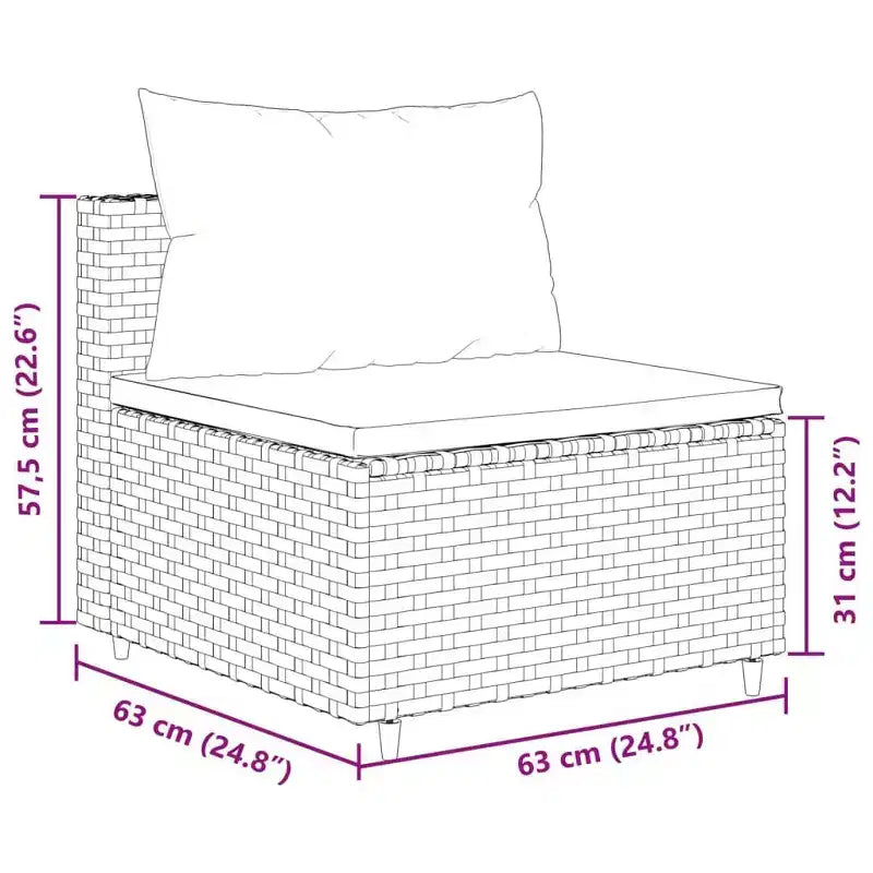 vidaXL Patio Sofa Set with Cushions Lounge Setting Outdoor Furniture Poly Rattan