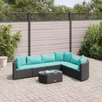 vidaXL Patio Sofa Set with Cushions Lounge Setting Outdoor Furniture Poly Rattan