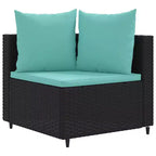 vidaXL Patio Sofa Set with Cushions Lounge Setting Outdoor Furniture Poly Rattan