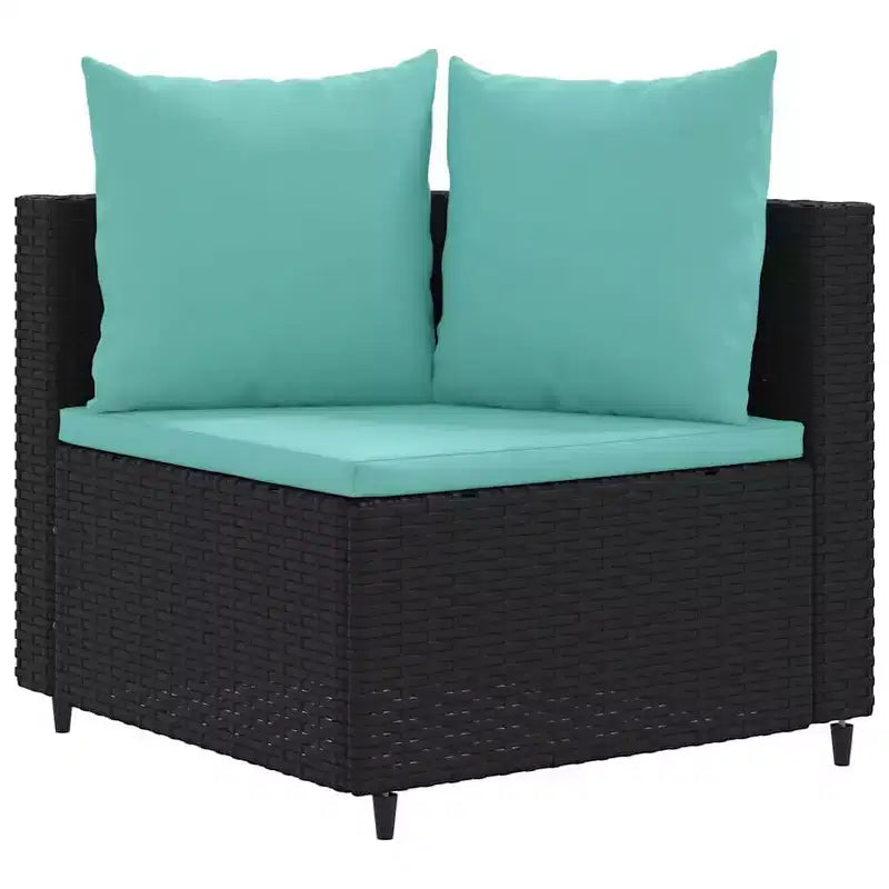 vidaXL Patio Sofa Set with Cushions Lounge Setting Outdoor Furniture Poly Rattan